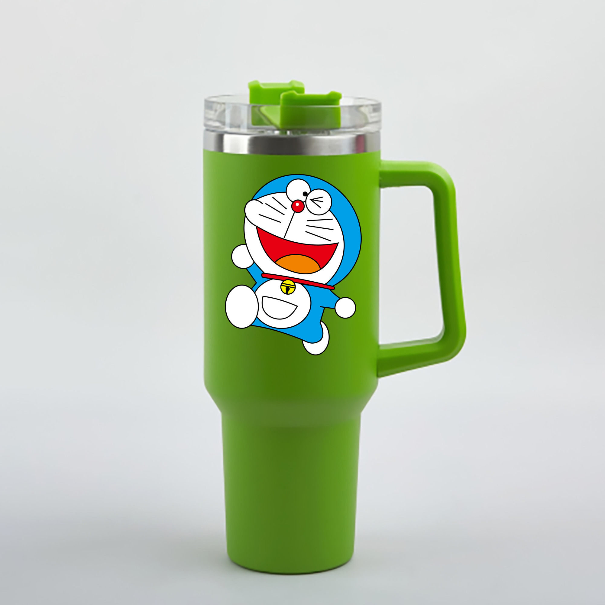 （画像用） ドラえもん Doraemon 1200mL車用タンブラー - クリスタルステッカー（プラスチックストロー付き）